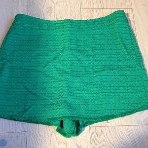 Zara High Waist Green Women's Shorts